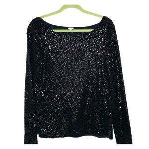 J Crew Long Sleeved Sequin Top